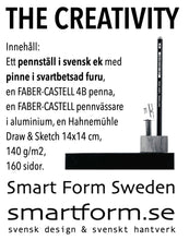 Ladda upp bild till gallerivisning, Robert Bengtsson, Smart Form Sweden, THE CREATIVITY, Skissa, Rita, Skriva, Omfamna kreativiteten, hyllning till kreativiteten, Hahnemühle, FABER-CASTELL, svenskt trä furu, hyggesfritt virke