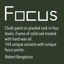 Ladda upp bild till gallerivisning, Focus, Fokuspunkt, Focus point, Robert Bengtsson, Smart Art, Kalk, kalkfärg, Kork, Ek, naturmaterial, förnybara material