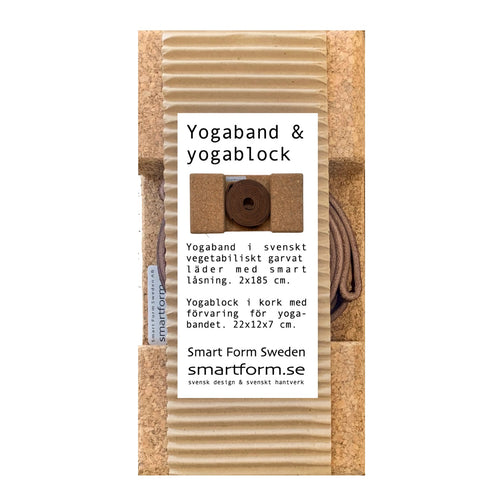 Yogaband & Yogablock, Smart Form Sweden, Robert Bengtsson, Yoga, Yogablock, Yogaband, Yogarem, korkblock, kork, vegetabiliskt garvat, läderrem, läder, life style, Smart Form Hälsa