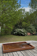 Ladda upp bild till gallerivisning, Fågelpool i CORTEN med trampolin i svensk ek
