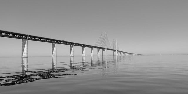 Bron & Sundet, Öresundbron, Öresund, Art Print, Fotokonst, Øresundsbroen, Øresund, Robert Bengtsson, Smart Form Sweden, kort, panoramakort panoramaformat, vykort, souvenir